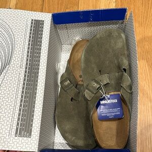 Birkenstock Olive Green Suede Sandals